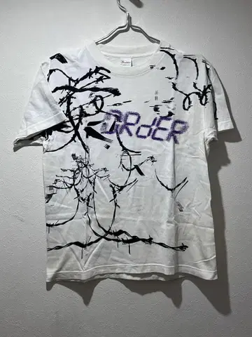 레어 귀중 ORdER 밴딩 그래픽T셔츠 화이트
