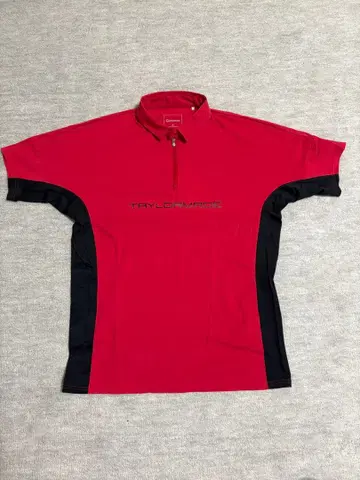 TAYLORMADE 레드 하프 지퍼 셔츠 골프