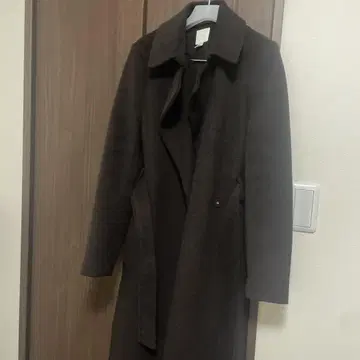 H&M 다크 브라운 롱 코트