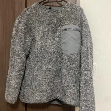 그레이 플리스 자켓 지퍼 포켓 부착