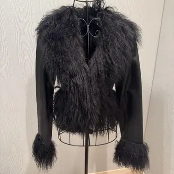 돈피 천연 가죽 블랙 가죽 자켓 숏 기장