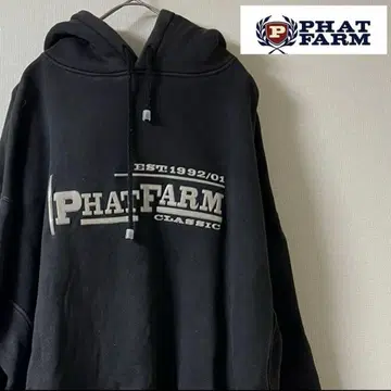 Y2K PHAT FARM/리플렉터 로고 풀오버/XL/블랙