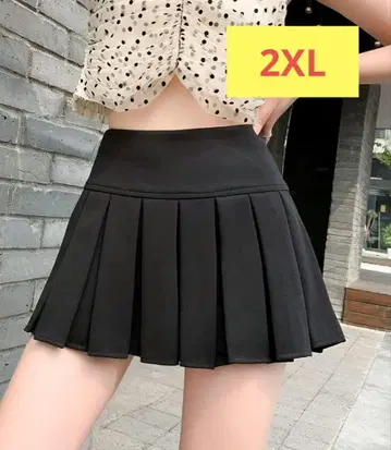 [syvent] 플리츠 미니 스커트 블랙 2XL 빅 사이즈