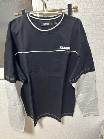 XLARGE 긴팔 티셔츠 블랙 레이어드 스타일