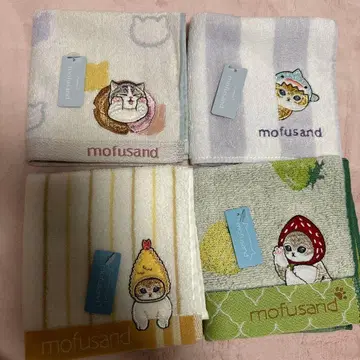 미사용 새상품 mofusand 타월 손수건 세트 4개