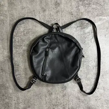 y2k grunge leather 서클 백팩 천연 가죽 가죽 모드