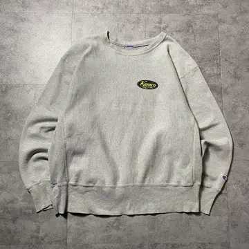 00s 챔피온 리버스 위브 기업 로고 프린트 그레이 맨투맨