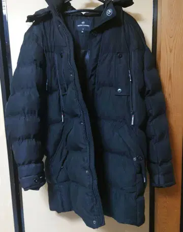 블랙 다운 자켓 후드 부착 XL