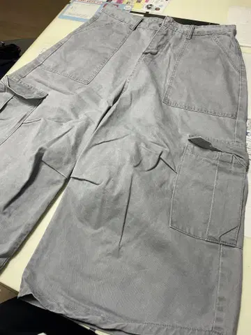 그레이 카고 팬츠 멀티 포켓