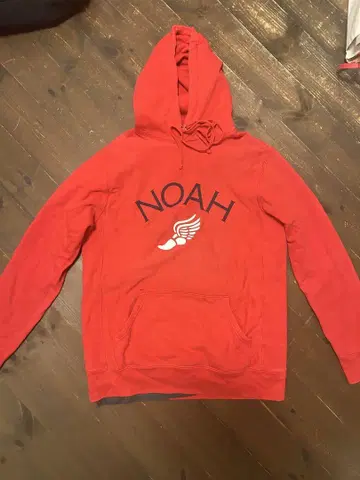 NOAH 후드 부착 후드티 빨간색