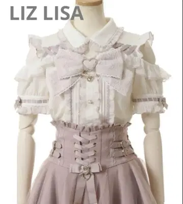[가격 인하] LIZLISA BIG 리본 오픈 숄더 블라우스