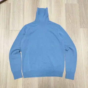 S20 유니클로 캐시미어 100% 터틀넥 스웨터 L 블루