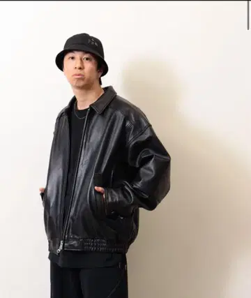 BEAMS 가죽 블루종 S 사이즈