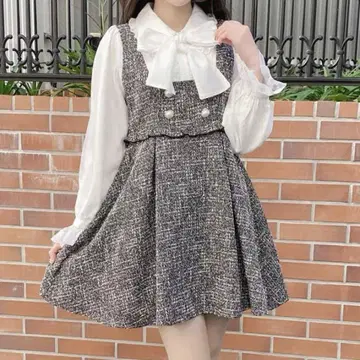 ROJITA 양산형 트위드 원피스 리본