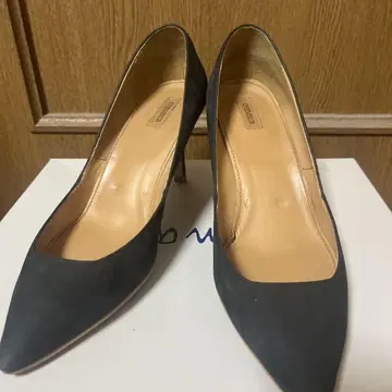 CHEMBER 다크 그레이 스웨이드 스틸레토 펌프스 37