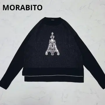 새상품급 모라비토 프리미어 MORABITO 돌먼 니트 비쥬 블랙 M