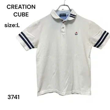 CREATION CUBE 셔츠 상의 피케 셔츠 L 반팔 멋진