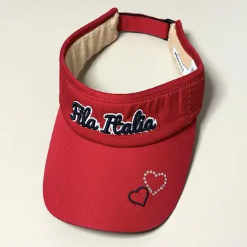 FILA 골프 선바이저 하트 스톤 부착 빨간색