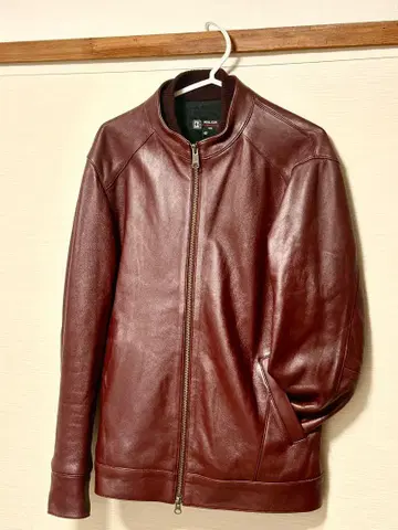 MICHEL KLEIN 버건디 가죽 자켓 48