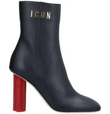 새상품 DSQUARED2 크 아이콘 블랙 가죽 부츠 40