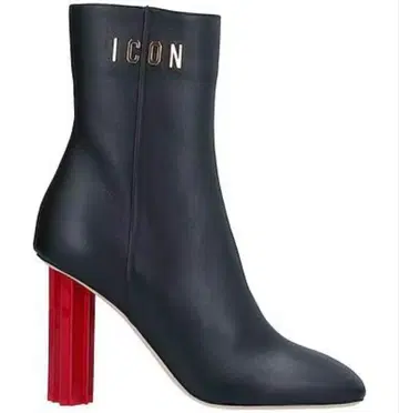 새상품 DSQUARED2 크 아이콘 블랙 가죽 부츠 40