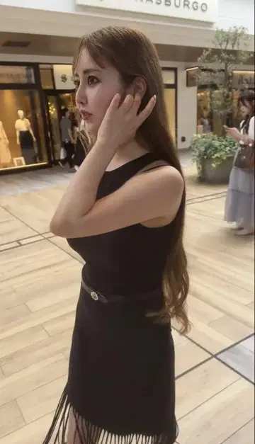 블랙 프린지 슬리브리스 미니 원피스