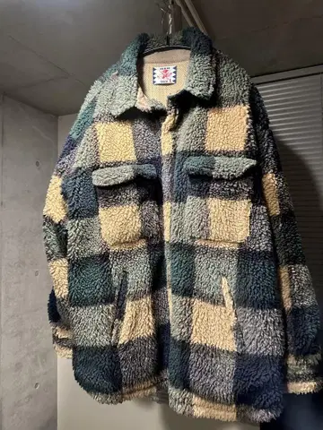 SON OF THE CHEESE 체크 무늬 플리스 자켓