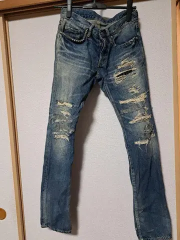 HYSTERIC GLAMOUR 데미지 데님 팬츠