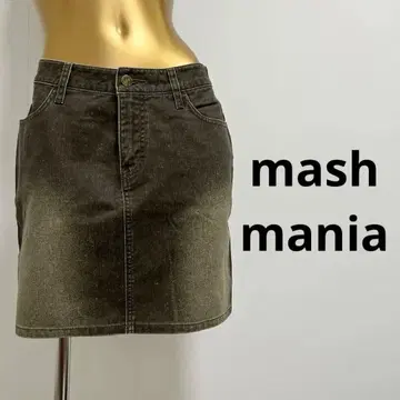 [ 4361 ] mash mania 데님 카키 스커트 M