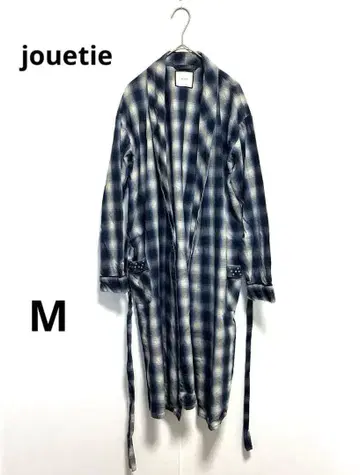새상품급 쥬에티 체크 가운 코트 겉옷 롱 셔츠 원피스 면 100