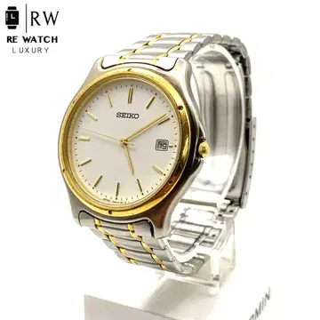 7-4013 SEIKO 7N32-0150 아날로그 손목시계 화이트/골드