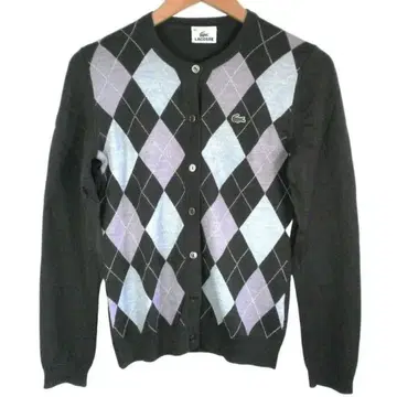 LACOSTE 아가일 무늬 니트 가디건 40