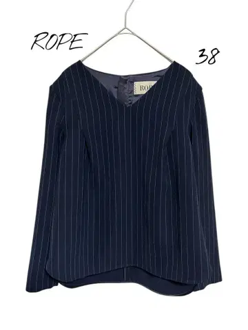 ROPE 티셔츠 블라우스 상의 네이비 스트라이프 38