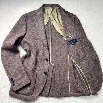 ORIAN 이탈리아제 테일러드 자켓 헤링본 보라색 46