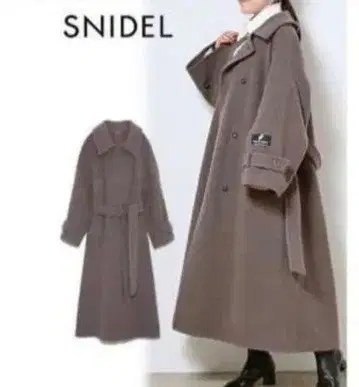 SNIDEL 롱 코트 허리 마크 울 코트 체스터 코트