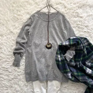 새상품급 더마 컬렉션 캐시미어 100% 니트 그레이 M