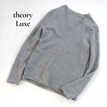 띠어리 럭스 캐시미어 100% V넥 니트 스웨터 그레이 38