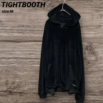 TIGHTBOOTH 타이트 부스 후드티 벨로아 블랙 풀오버