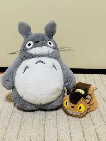 [ 미사용 새상품 ] 토토로와 고양이 버스 봉제 인형 2개 세트