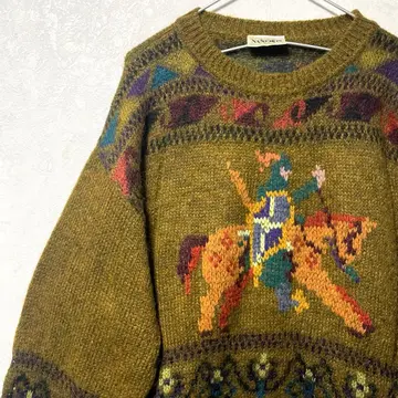 디자인 니트 빈티지 레트로 아트 알파카 모헤어 NANIBON