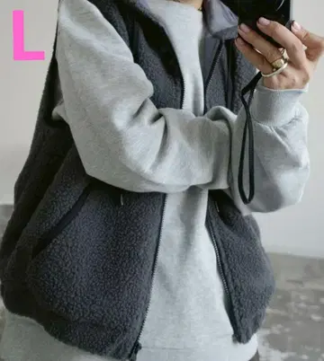 새상품 시마무라 hideka 후디 보아 베스트 라이트 그레이 L 사이즈