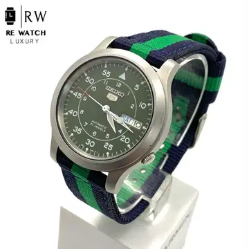 6-4319 SEIKO 7S26-02J0 자동 손목시계 그린 네이비