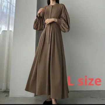 허리 턱 볼륨 소매 셔츠 원피스
