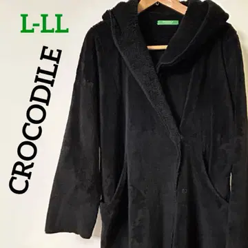 CROCODILE 100 후드 부착 블랙 마치 담요 같은 겉옷