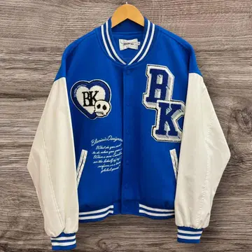 26K2 새상품급/M/블랙 에어 Black air 바시티 자켓 스컬 자수