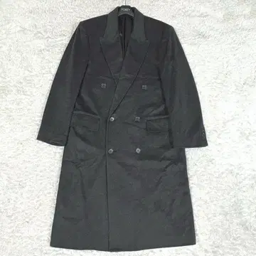 새상품급 캐시미어 100% 남성용 롱 코트 더블 그레이 후지코