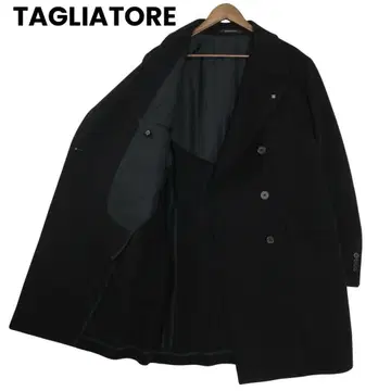 [ 미사용급 ] 딸리아또레 더블 브레스트 캐시미어 체스터 코트 블랙 52