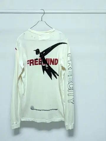 희귀 프리 시티 FREE CITY 데미지 가공 긴팔 T 프린트 S
