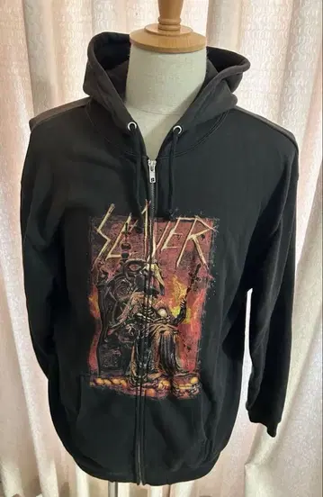 Slayer 그래픽 집업 후드티 블랙 2XL