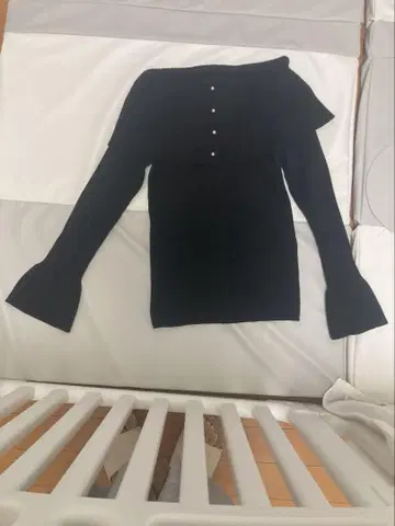 ceith 블랙 니트 스웨터 플레어 소매